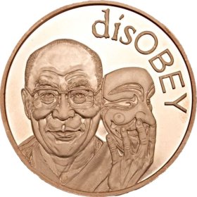 disOBEY Dalai Lama #36 (2017 Silver Shield Mini Mintage) 1 oz .999 Pure Copper Round