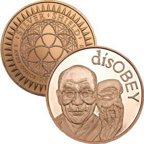 disOBEY Dalai Lama #36 (2017 Silver Shield Mini Mintage) 1 oz .999 Pure Copper Round