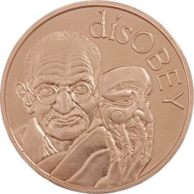 disOBEY Gandhi #27 (2017 Silver Shield Mini Mintage) 1 oz .999 Pure Copper Round