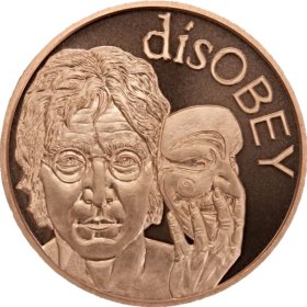 disOBEY Lennon #34 (2017 Silver Shield Mini Mintage) 1 oz .999 Pure Copper Round