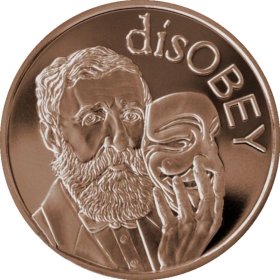 disOBEY Thoreau #25 (2017 Silver Shield Mini Mintage) 1 oz .999 Pure Copper Round