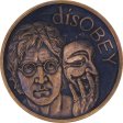 (image for) disOBEY Lennon #34 (2017 Silver Shield Mini Mintage) 1 oz .999 Pure Copper Round (Black Patina)