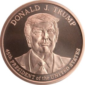 Donald J. Trump ~ 45th President (Golden State Mint) 1 oz .999 Pure Copper Round