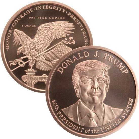 (image for) Donald J. Trump ~ 45th President (Golden State Mint) 1 oz .999 Pure Copper Round