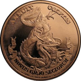 Dollar Dragon #130 (2019 Silver Shield - Mini Mintage) 2 oz .999 Pure Copper Round