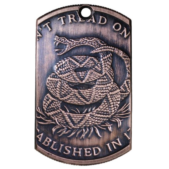 (image for) Don\'t Tread On Me Copper Dog Tag Necklace