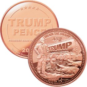 Donald J. Trump ~ Draining The Swamp (Disme) 1 oz .999 Pure Copper Round