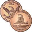 (image for) Don't Tread On Me (Liberty or Death) 1 oz .999 Pure Copper Round