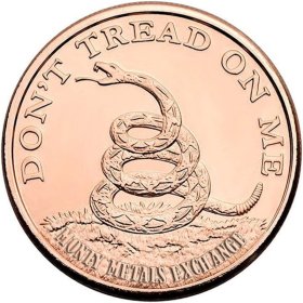 Don't Tread On Me 1 oz .999 Pure Copper Round (Money Metals Exchange)