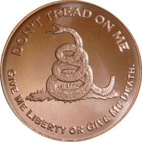 Don't Tread On Me 1 oz .999 Pure Copper Round (Presston Mint)