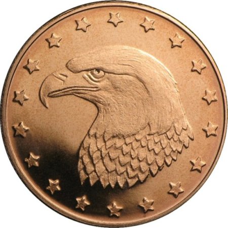 (image for) Eagle Head Design 1/2 oz .999 Pure Copper Round