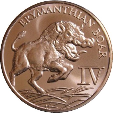 (image for) Erymanthian Boar 1 oz .999 Pure Copper Round (4th Design of the 12 Labors of Hercules Series)