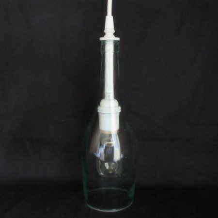 (image for) Edison Bulb Wine Bottle Pendant Lamp - White