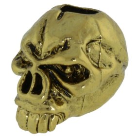 Emerson Skull Bead in 18K Antique Gold Finish by Schmuckatelli Co.