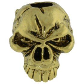 Emerson Skull Bead in 18K Antique Gold Finish by Schmuckatelli Co.