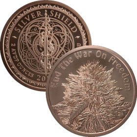 End the War on Freedom #145 (2020 Silver Shield - Mini Mintage) 2 oz .999 Pure Copper Round