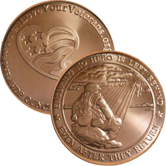 (image for) Ensuring No Hero Is Left Behind 1 oz .999 Pure Copper Round 