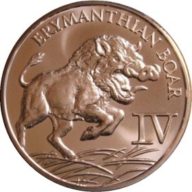 Erymanthian Boar 1 oz .999 Pure Copper Round (4th Design of the 12 Labors of Hercules Series)