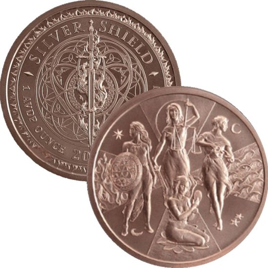 (image for) Esoteric Virtues #148 (2020 Silver Shield - Mini Mintage) 1 oz .999 Pure Copper Round