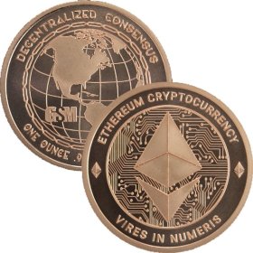 Ethereum - Cryptocurrency Series 1 oz .999 Pure Copper Round