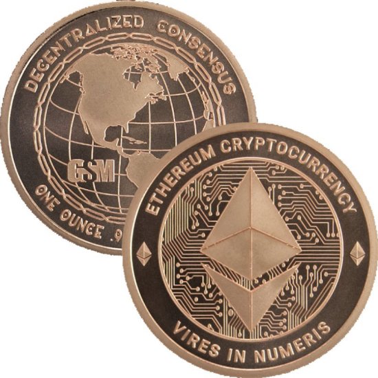 (image for) Ethereum - Cryptocurrency Series 1 oz .999 Pure Copper Round