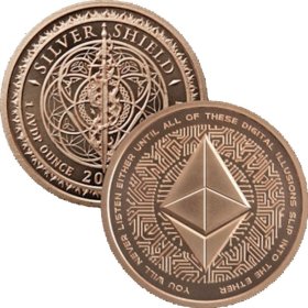 Ethereum #91 (2018 Silver Shield - Mini Mintage) 1 oz .999 Pure Copper Round