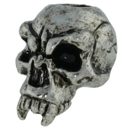 (image for) Fang Skull Bead in Antique Rhodium by Schmuckatelli Co.