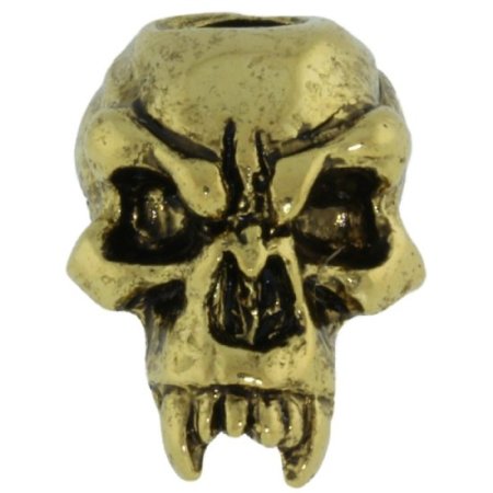 (image for) Fang Skull Bead in 18K Antique Gold Finish by Schmuckatelli Co.