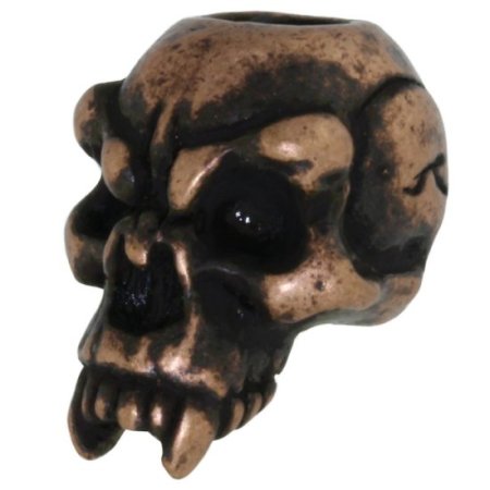 (image for) Fang Skull Bead in Roman Copper Oxide by Schmuckatelli Co.
