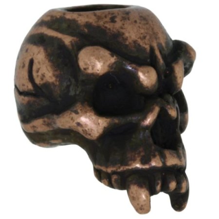 (image for) Fang Skull Bead in Roman Copper Oxide by Schmuckatelli Co.