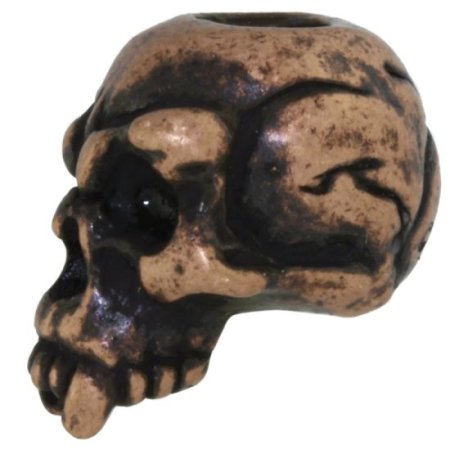 (image for) Fang Skull Bead in Roman Copper Oxide by Schmuckatelli Co.