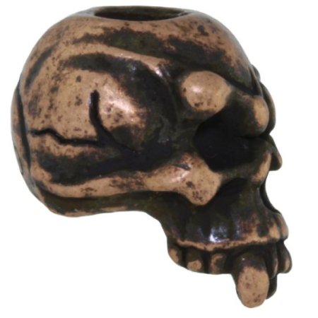 (image for) Fang Skull Bead in Roman Copper Oxide by Schmuckatelli Co.