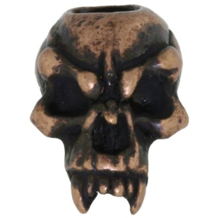 (image for) Fang Skull Bead in Roman Copper Oxide by Schmuckatelli Co.
