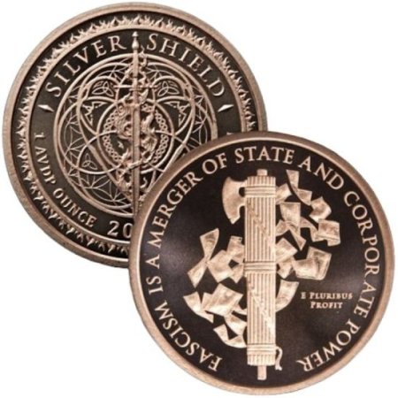 (image for) Fascist Axe #61 (2018 Silver Shield - Mini Mintage) 1 oz .999 Pure Copper Round