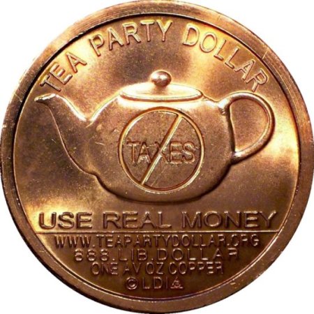 (image for) Freedom ~ Tea Party 2009 NORFED 1 oz .999 Pure Copper Round