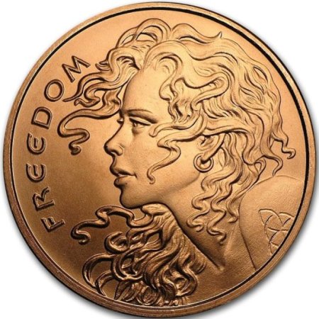 (image for) Freedom Girl (Double Sided) 1 oz .999 Pure Copper Round