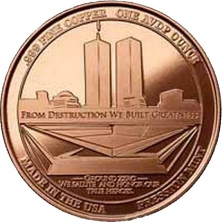 (image for) Freedom Tower "United We Stand" 1 oz .999 Pure Copper Round (Presston Mint)