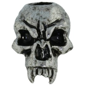 Fang Skull Bead in Antique Rhodium by Schmuckatelli Co.
