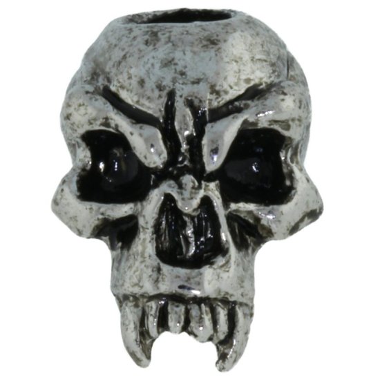 (image for) Fang Skull Bead in Antique Rhodium by Schmuckatelli Co.