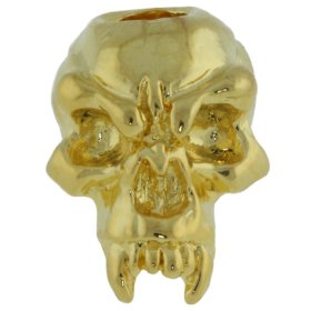 Fang Skull Bead in 18K Gold Plated Finish by Schmuckatelli Co.