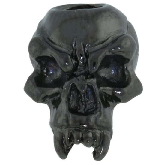 (image for) Fang Skull Bead in Hematite Finish by Schmuckatelli Co.