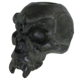 Fang Skull Bead in Hematite Matte Finish by Schmuckatelli Co.