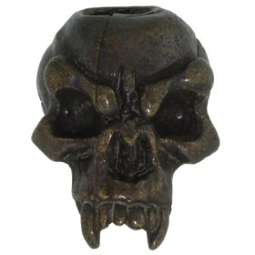 Fang Skull Bead in Solid Oil Rubbed Bronze by Schmuckatelli Co.