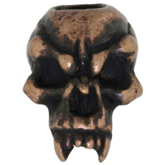 (image for) Fang Skull Bead in Roman Copper Oxide by Schmuckatelli Co.