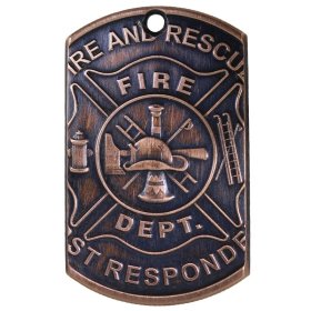 Fire Department - First Responders Copper Dog Tag Necklace