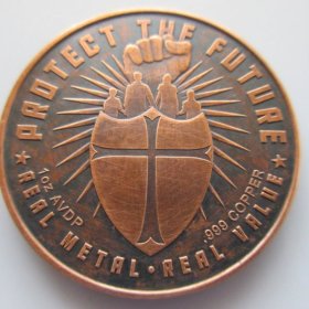 Food And Shelter 1 oz .999 Pure Copper Round (Black Patina)
