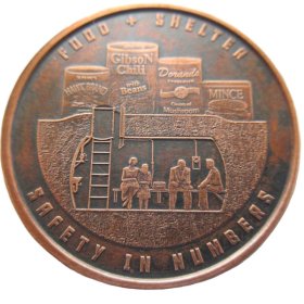 Food And Shelter 1 oz .999 Pure Copper Round (Black Patina)