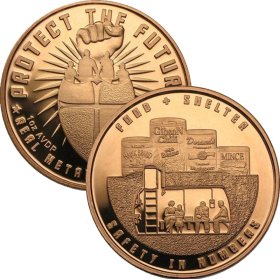 Food And Shelter 1 oz .999 Pure Copper Round