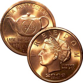 Freedom ~ Tea Party 2009 NORFED 1 oz .999 Pure Copper Round
