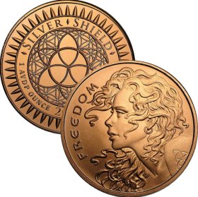 Freedom Girl 1 oz .999 Pure Copper Round (2014 Silver Shield)